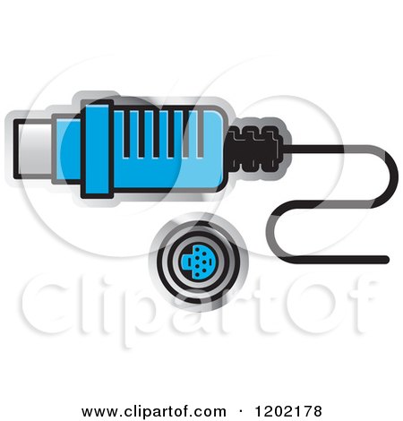Clipart of a Computer Ps2 Socket Icon - Royalty Free Vector Illustration by Lal Perera