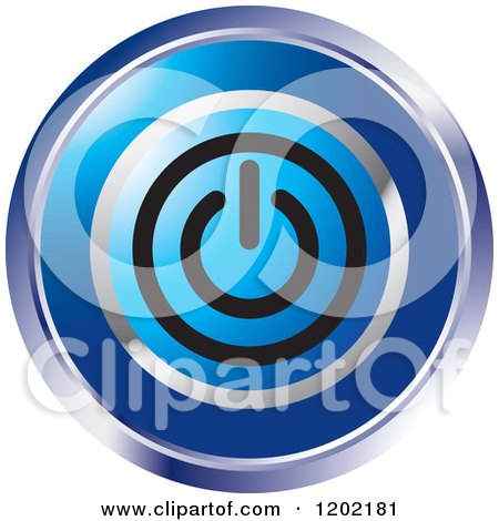Clipart of a Round Computer Power Button Icon - Royalty Free Vector Illustration by Lal Perera
