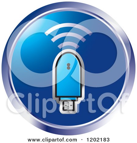Clipart of a Round Computer Wireless Usb Modem - Royalty Free Vector Illustration by Lal Perera