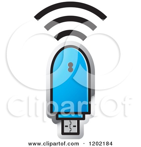 Clipart of a Computer Wireless Usb Modem - Royalty Free Vector Illustration by Lal Perera