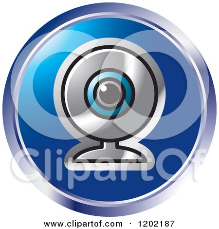Clipart of a Round Computer Web Cam Icon - Royalty Free Vector Illustration by Lal Perera