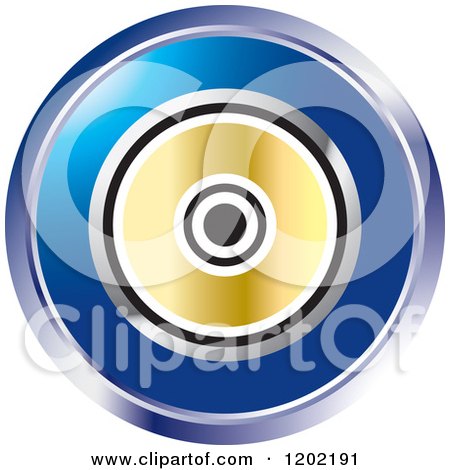 Clipart of a Round Computer Software Cd Icon - Royalty Free Vector Illustration by Lal Perera