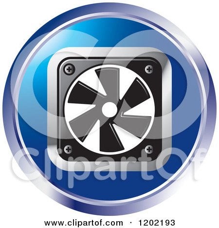 Clipart of a Round Computer Cooling Fan Icon - Royalty Free Vector Illustration by Lal Perera