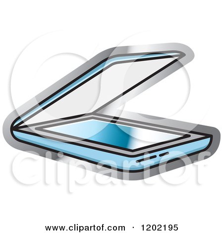 Clipart of a Computer Flatbed Scanner Icon - Royalty Free Vector Illustration by Lal Perera