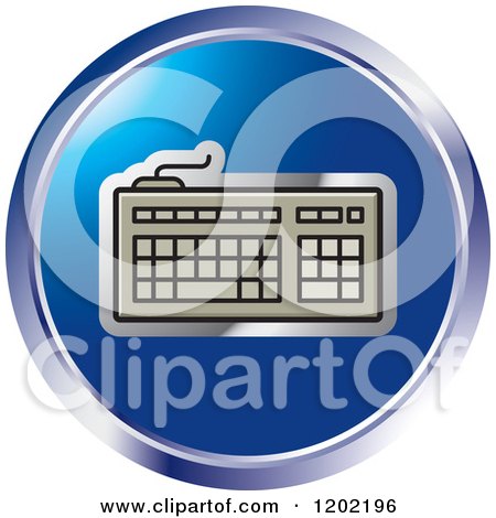 Clipart of a Round Computer Keyboard Icon - Royalty Free Vector Illustration by Lal Perera
