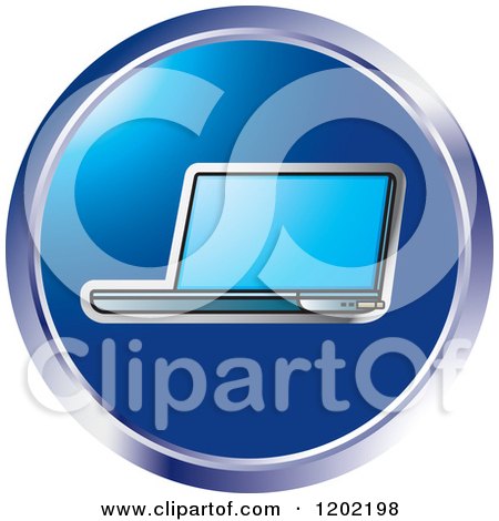 Clipart of a Round Laptop Computer Icon - Royalty Free Vector Illustration by Lal Perera