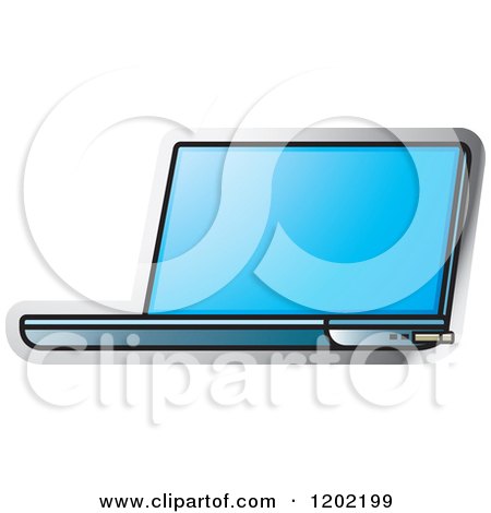Clipart of a Laptop Computer Icon - Royalty Free Vector Illustration by Lal Perera