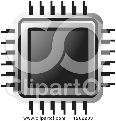 Clipart of a Computer Processor Chip Icon - Royalty Free Vector Illustration by Lal Perera