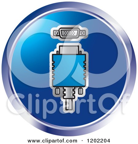 Clipart of a Round Computer Vga Socket Icon - Royalty Free Vector Illustration by Lal Perera