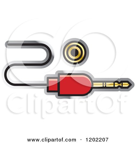 Clipart of a Computer Audio Auxillery Socket Icon - Royalty Free Vector Illustration by Lal Perera