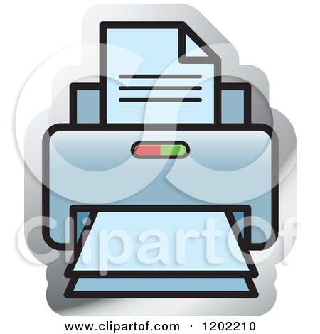 Clipart of a Desktop Computer Printer Icon - Royalty Free Vector Illustration by Lal Perera