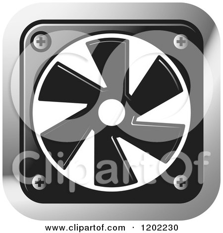 Clipart of a Computer Cooling Fan Icon - Royalty Free Vector Illustration by Lal Perera