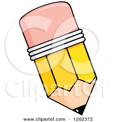 Cartoon of a Tipped Yellow Pencil - Royalty Free Vector Clipart by Hit Toon