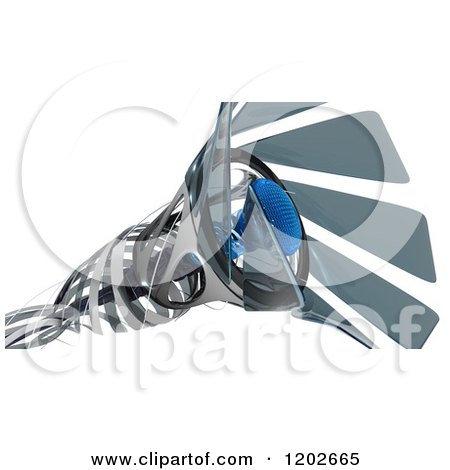 Clipart of a 3d Abstract Spiral Speaker on White - Royalty Free CGI Illustration by KJ Pargeter