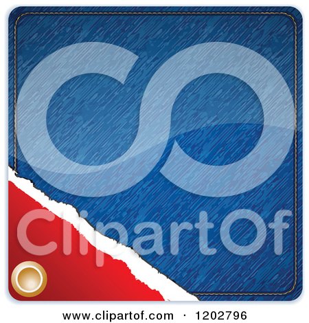 Clipart of a Blue Jean Retail Label Tag - Royalty Free Vector Illustration by Andrei Marincas