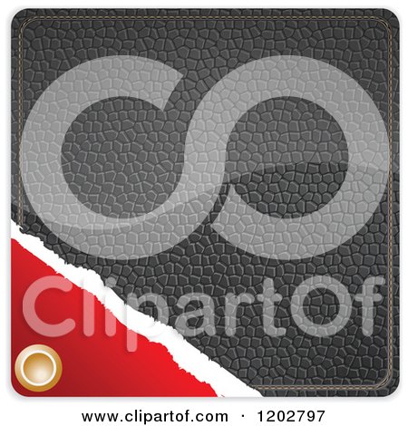 Clipart of a Black Leather Retail Label Tag - Royalty Free Vector Illustration by Andrei Marincas