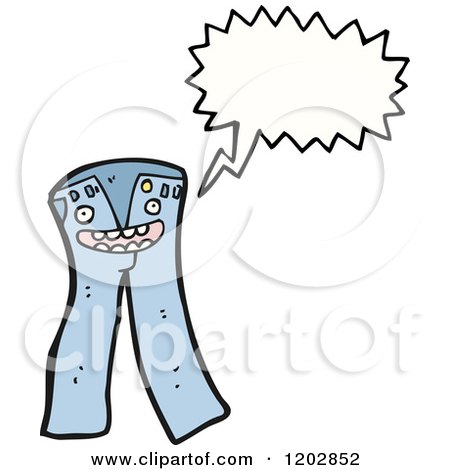 Cartoon of a Pair of Pants Speaking - Royalty Free Vector Illustration by lineartestpilot