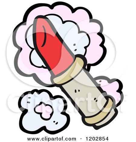 Cartoon of a Tube of Lipstick - Royalty Free Vector Illustration by lineartestpilot