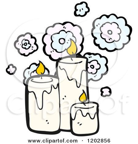 Cartoon of Flaming Candles - Royalty Free Vector Illustration by lineartestpilot