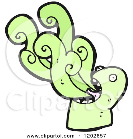 Cartoon of a Monster Vomiting - Royalty Free Vector Illustration by lineartestpilot