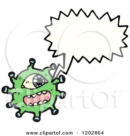 Cartoon of a Microbe Speaking - Royalty Free Vector Illustration by lineartestpilot
