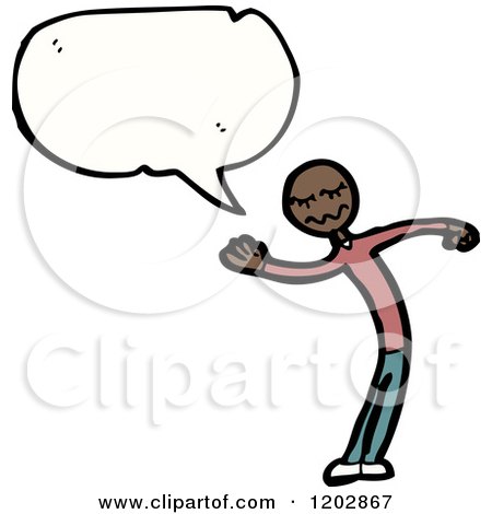 Cartoon of an African American Man Speaking - Royalty Free Vector Illustration by lineartestpilot