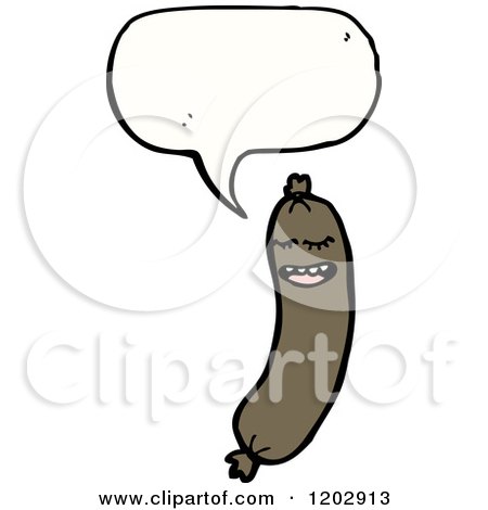 Cartoon of a Speaking Sausage - Royalty Free Vector Illustration by lineartestpilot