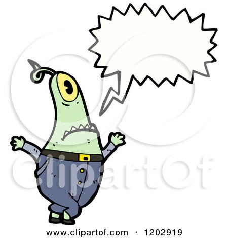 Cartoon of a Monster Cyclops Monster - Royalty Free Vector Illustration by lineartestpilot