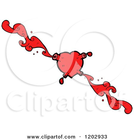 Cartoon of a Bloody Heart - Royalty Free Vector Illustration by lineartestpilot