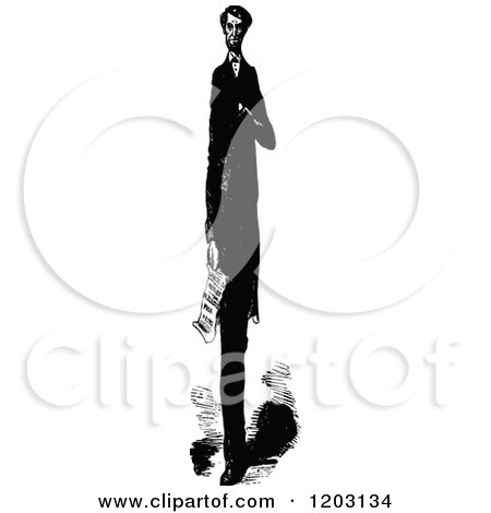 Clipart of a Vintage Black and White Scene of Abraham Lincoln in Character - Royalty Free Vector Illustration by Prawny Vintage