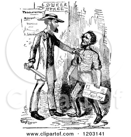 Clipart of a Vintage Black and White Scene of Abraham Lincoln in ...