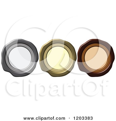 Clipart of Three Wax Seal Designs - Royalty Free Vector Illustration by Andrei Marincas
