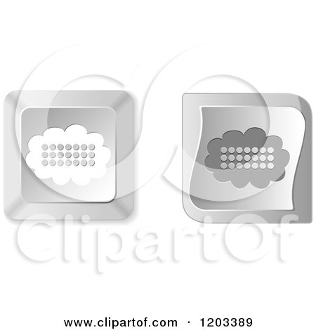 Clipart of 3d Silver Cloud Keyboard Button Icons - Royalty Free Vector Illustration by Andrei Marincas