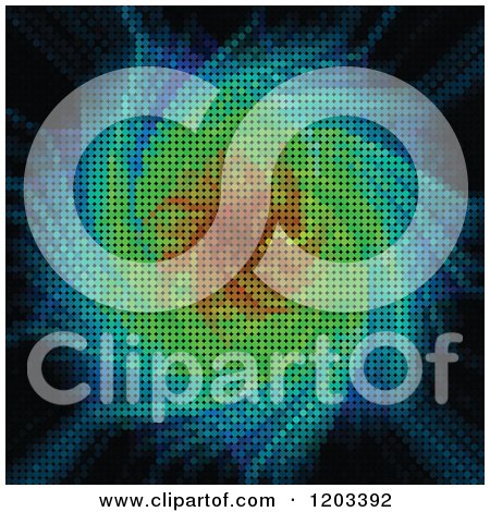 Clipart of a Pixelated Swirl on Black - Royalty Free Vector Illustration by Andrei Marincas