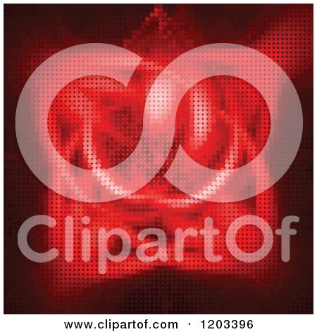 Clipart of a Pixelated Red Abstract Twirl - Royalty Free Vector Illustration by Andrei Marincas