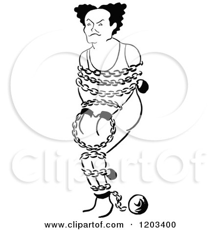 Cartoon of a Vintage Black and White Caricature of Houdini - Royalty Free Vector Clipart by Prawny Vintage