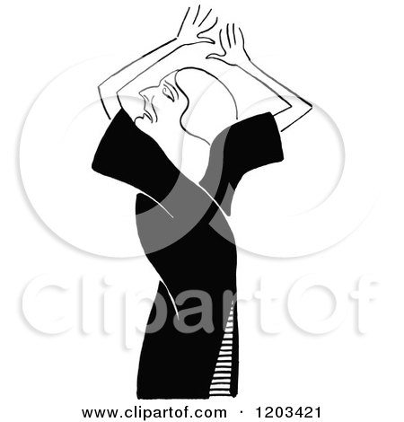 Cartoon of a Vintage Black and White Caricature of Nance Oneil - Royalty Free Vector Clipart by Prawny Vintage
