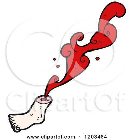 Cartoon of a Severed Bloody Foot - Royalty Free Vector Illustration by lineartestpilot