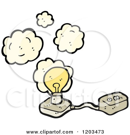 Cartoon of an Electric Light Bulb - Royalty Free Vector Illustration by lineartestpilot