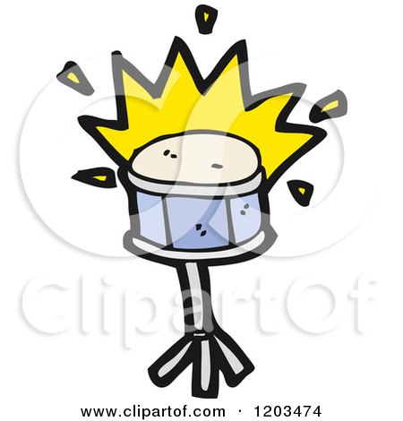 Cartoon of a Drum - Royalty Free Vector Illustration by lineartestpilot