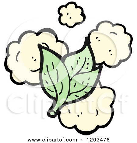 Cartoon of a Green Leaf - Royalty Free Vector Illustration by lineartestpilot