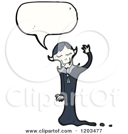 Cartoon of a Vampire Speaking - Royalty Free Vector Illustration by lineartestpilot