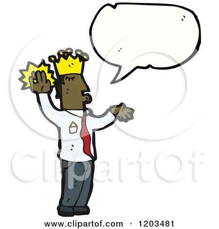 Cartoon of a King Speaking - Royalty Free Vector Illustration by lineartestpilot