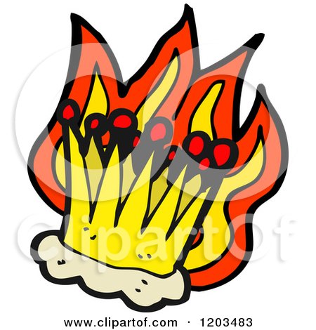 Cartoon of a Flaming Crown - Royalty Free Vector Illustration by lineartestpilot
