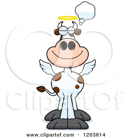 Cartoon of a Dreaming Holy Cow - Royalty Free Vector Clipart by Cory Thoman