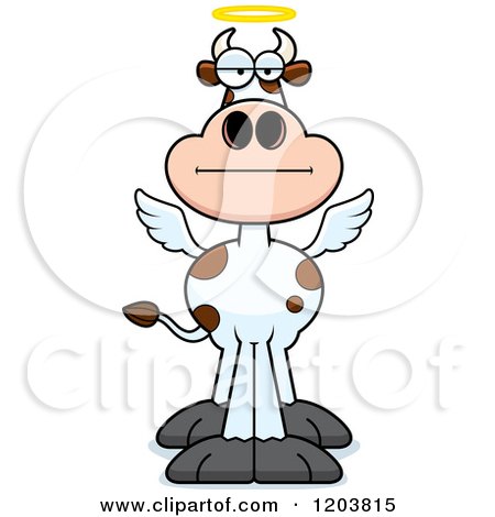 Cartoon of a Bored Holy Cow - Royalty Free Vector Clipart by Cory Thoman
