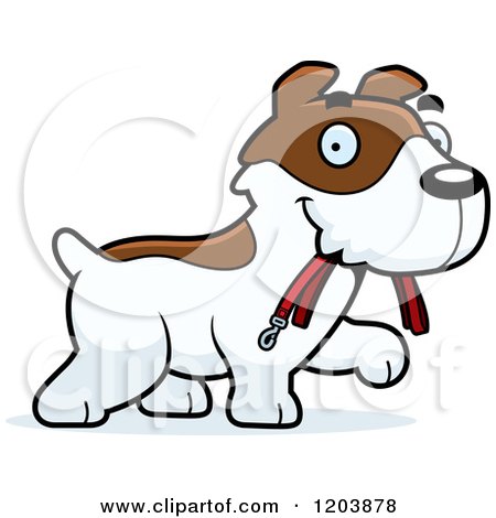 Cartoon of a Cute Jack Russell Terrier Puppy Sitting - Royalty Free Vector Clipart by Cory Thoman