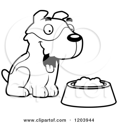Cartoon of a Black And White Cute Jack Russell Terrier Puppy Sitting - Royalty Free Vector Clipart by Cory Thoman