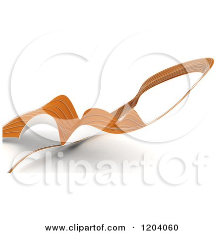 Clipart of a 3d Abstract Wavy Orange Ribbon - Royalty Free CGI Illustration by KJ Pargeter