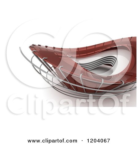 Clipart of a 3d Abstract Red Architectural Structure on White 2 - Royalty Free CGI Illustration by KJ Pargeter